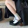 Fashion Pumps On Heeled Square Heels Non Slip Woman High Shoes for Women Comfortable and Elegant Chic Point Fashion Quality 2024 Trend