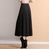 Women's High-Waist A-line Pleated Long Skirt