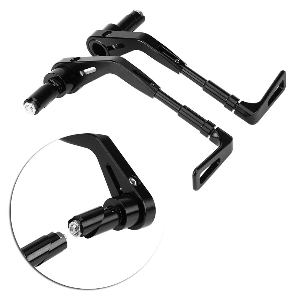 Qiilu Motorcycle Brake Clutch, 1 Pair CNC Aluminum Motorcycle Adjustable Brake Clutch Lever Protect Guard Handlebar 22mm Universal
