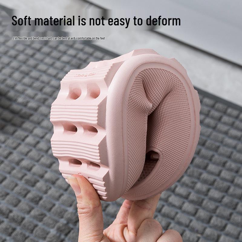 EVA Non-Slip Odor-Resistant Bath Slippers - Unisex, Hollow Design for Home, Hotel, or Bathroom.