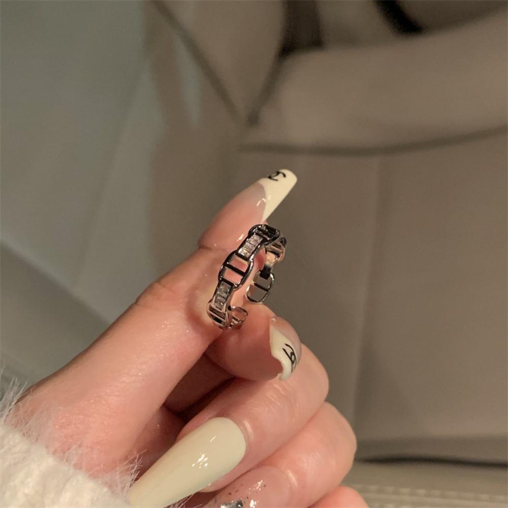 Over 120 Styles Korean style zircon diamond ring women's 925 sterling silver spring and summer niche light luxury high-end index finger ring open ring