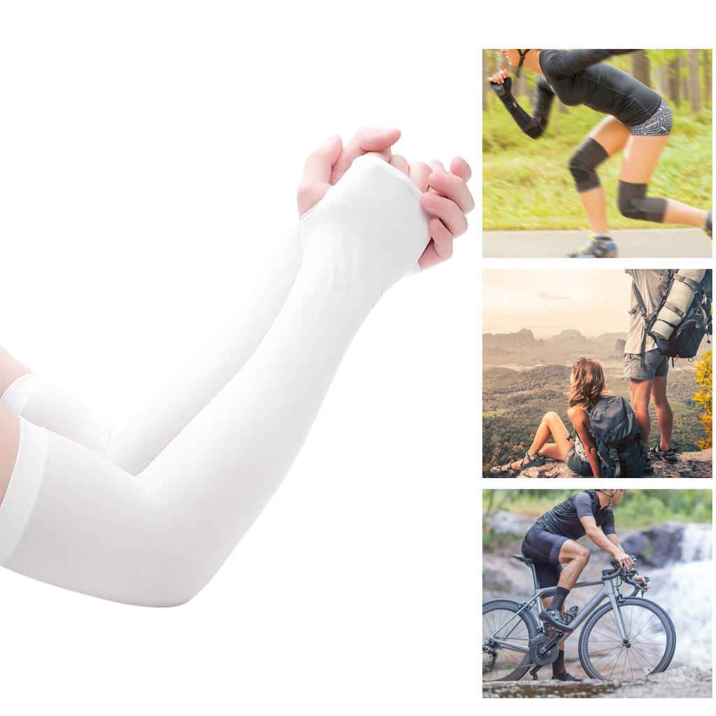 UV-Sonnenschutz-Armstulpen für Männer und Frauen, kühlende Armstulpen aus Eisseide mit Daumenloch für den Sommer