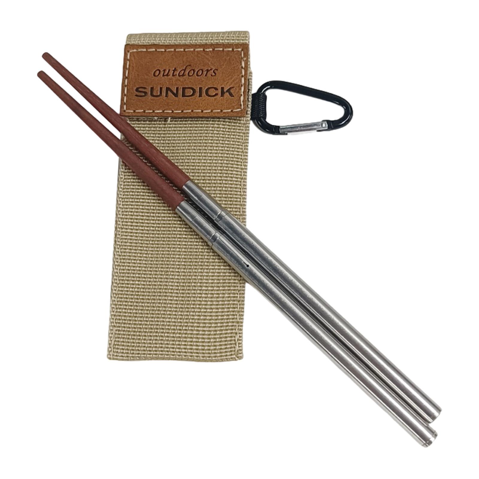 Foldable Chopsticks Ultralight Retractable Chopsticks Portable Collapsible Travel Chopsticks with Storage Bag for Camping Picnic