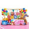 New Baby 3D Popup Greeting Card Elegant 3D Popup Card For Newborns Boy and Girls Baby Showers With Message Area