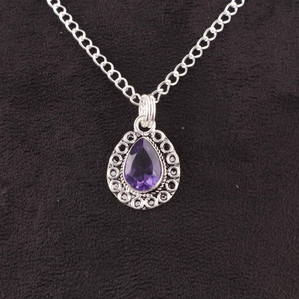 Pear Natural Iolite 925 Silver Mother Gift Sisters Day Unique Pendant Jewelry PP-26-7