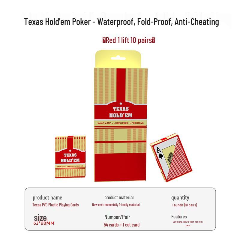 

Плямисті Техаські Карти для Покеру з Великим Принтом Водонепроникні ПВХ - Міцні та Не вицвітають