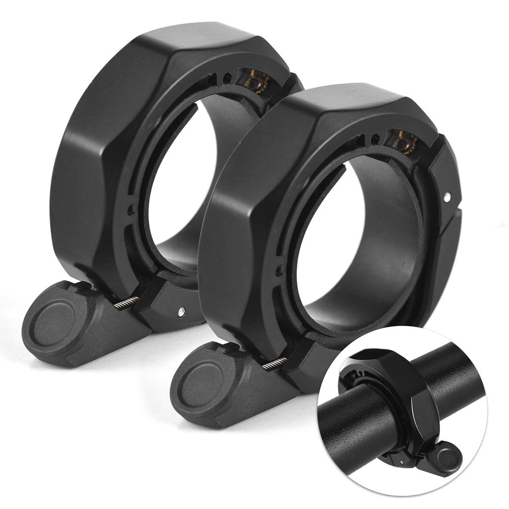 Campanello Per Bicicletta In Lega Di Alluminio - 80-100 DB, Nero, 53x38 Mm - Universale Per Manubri 22-24 Mm, MTB, Corsa, Città