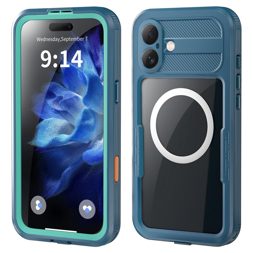 SHELLBOX Etui na iPhone 16 Plus Kompatybilne z MagSafe Wodoodporne IP68 Przezroczyste Etui na Telefon