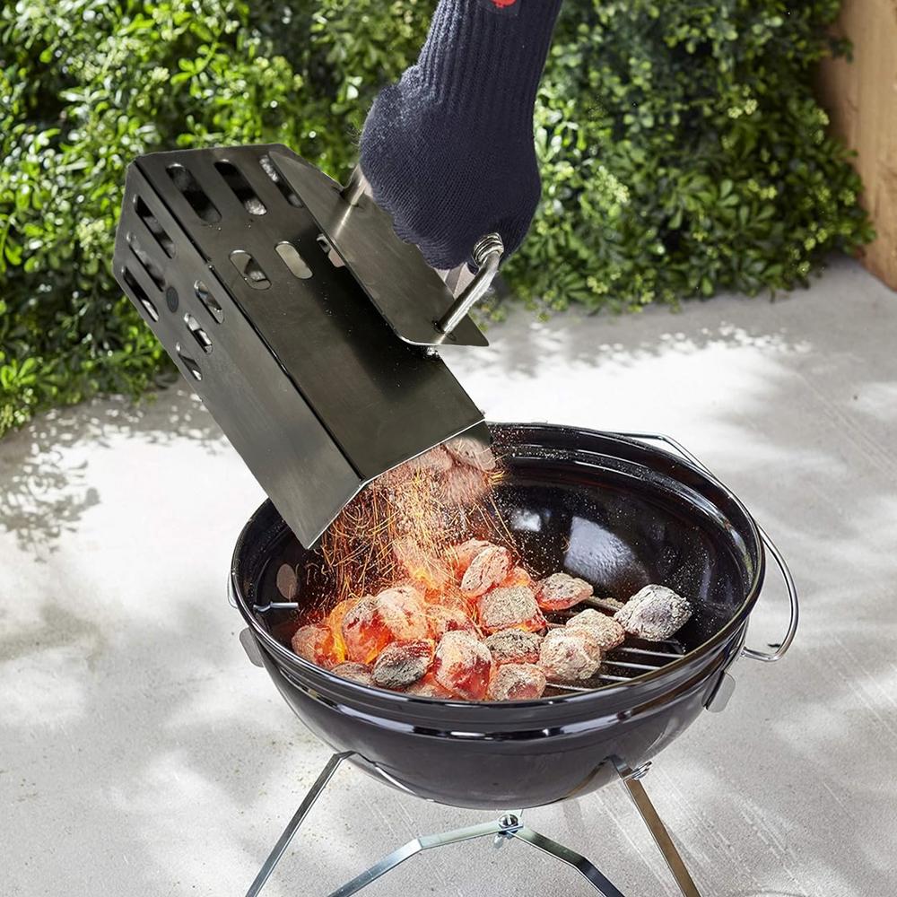 Chimney Charcoal Fire Tool Fast Fire Chimney Ignition Outdoor BBQ Rack Tool Metal Grilling Tool For Outdoor Camping Barbecue