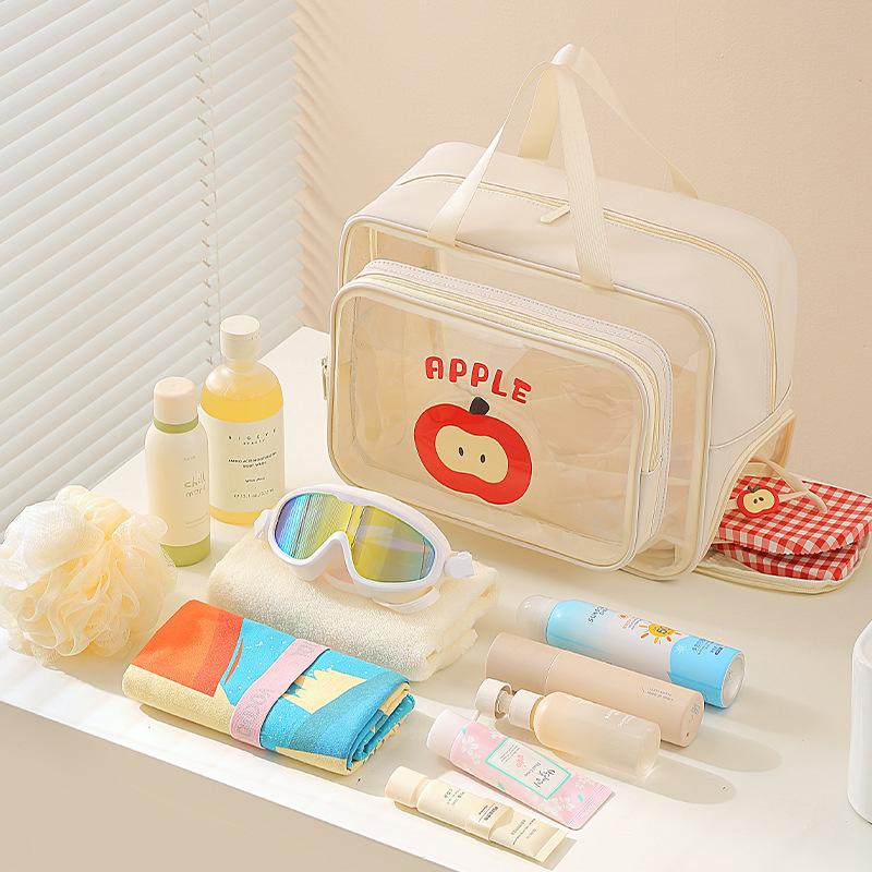 New Transparent Waterproof Travel Toiletry Bag Portable Dry Wet Separation Organizer for Toiletries Cosmetics