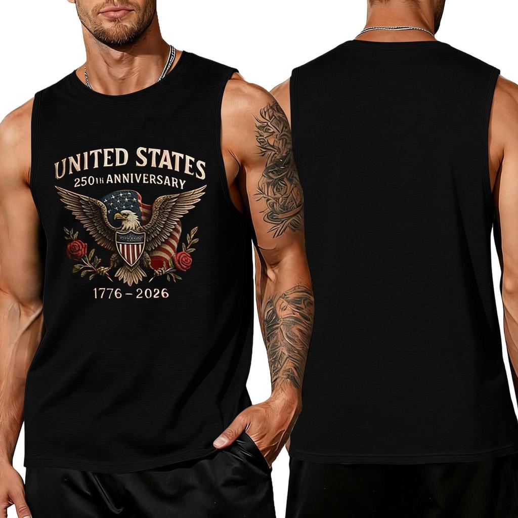 Men's loose and casual print sleeveless shirt