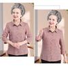 Grandma Spring Shirt Three-quarter Sleeves Blouse for Elderly Women Summer Casual Top