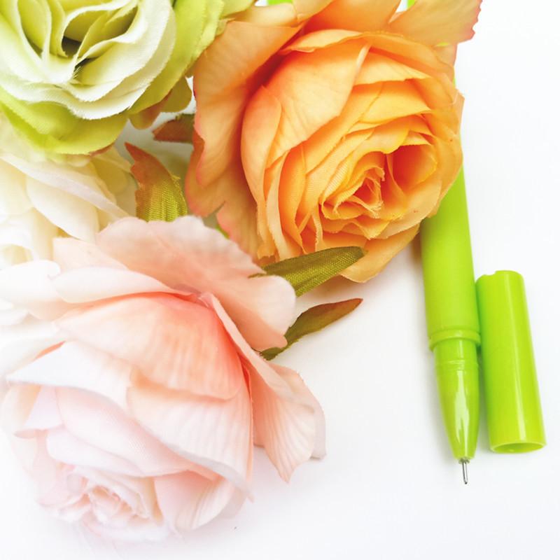 4Pcs Rose Silicone Gel Pen Simulation Flower Valentine's Day Gift Pen School Office Stationary Student Pen Kids School Supplies