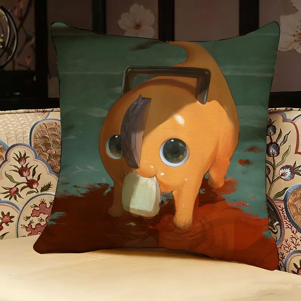 C-chainsaw Man Anime Pillow Case Pillowcase, Double-sided Printed, Sofa Cushion, Bedroom Headboard Pillow