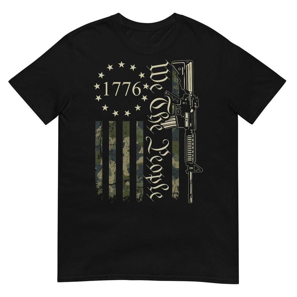 Мы Народ - Смешная Камуфляжная AR15 Военная Про-Оружейная Флаг США Футболка 4XL