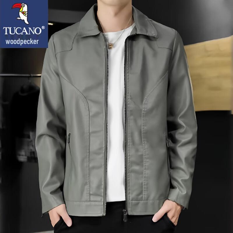 

TUCANO Men s Casual Business PU Leather Jacket 4XL