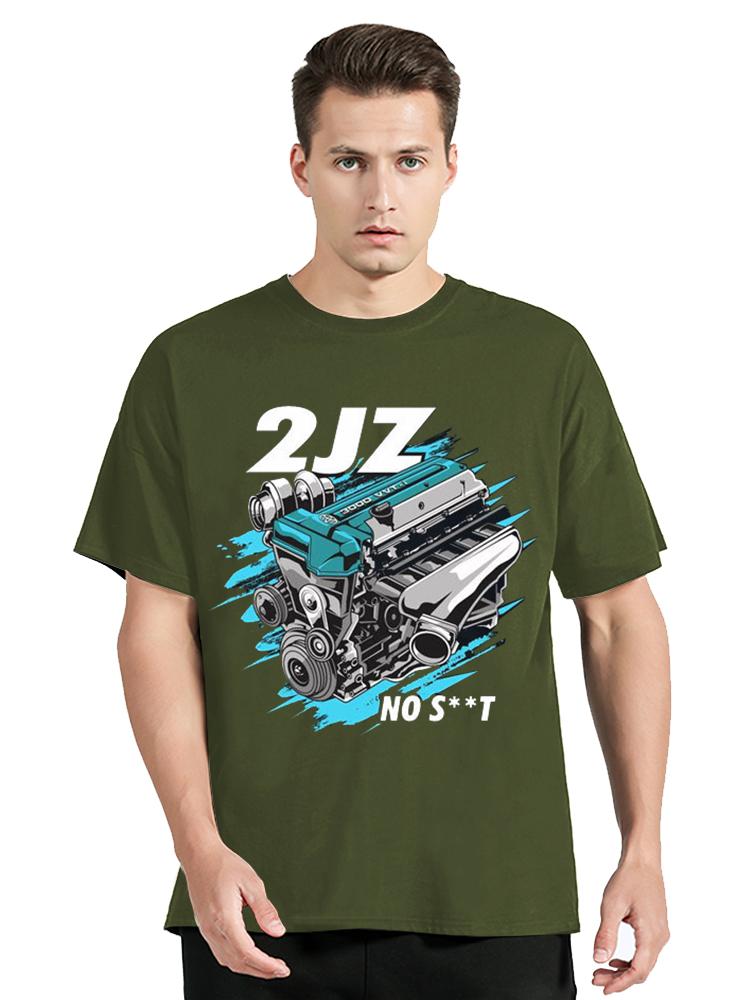 Japan Car 2JZ Engine Turbo Tuning JDM TShirt Summer Fashion Casual Cotton Graphic TShirt UnisexTops Tees Mens Clothing