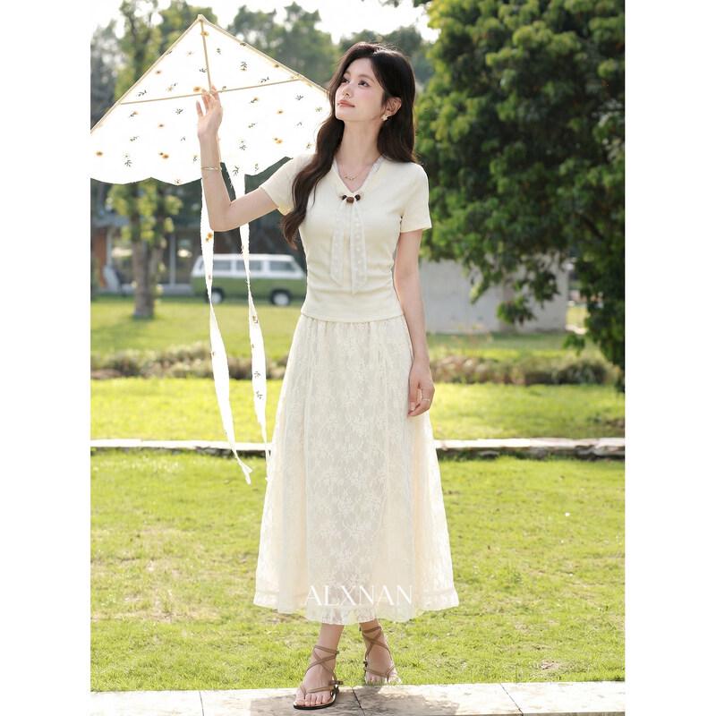 Lu Xiangnan Women s Versatile A-Line Midi Skirt S