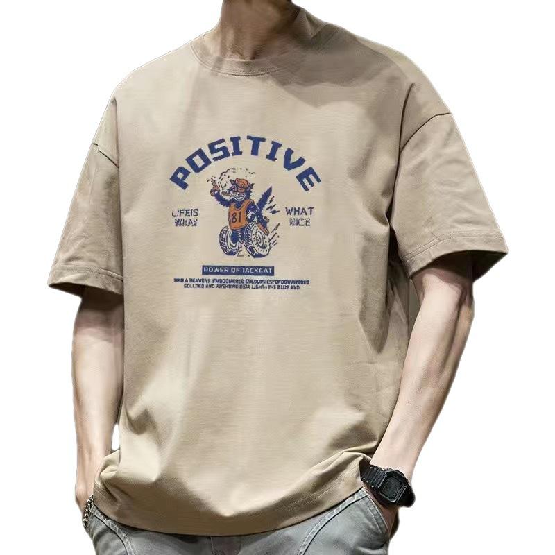 

Летняя футболка из чистого хлопка с принтом букв, универсальная футболка с коротким рукавом для мужчин XL