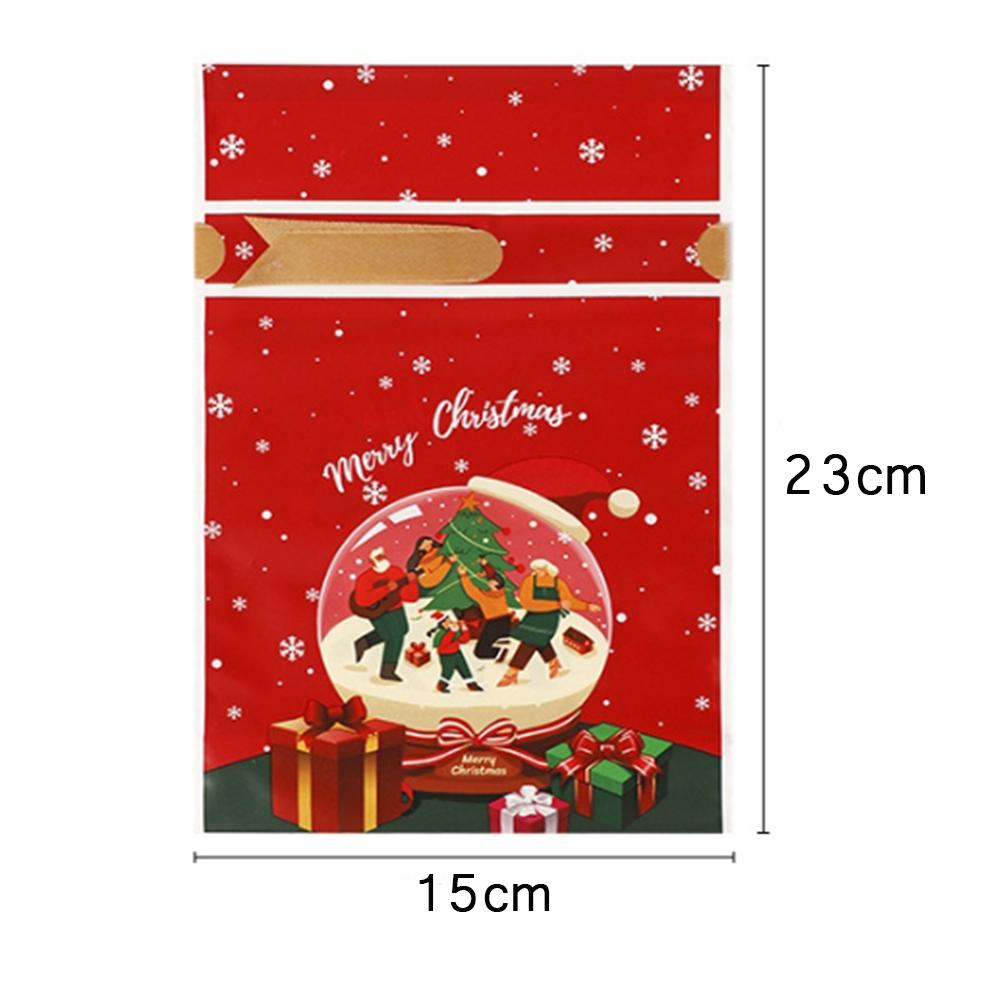 50pcs Christmas Candy Bags Santa Cookie Biscuit Packaging Bag  Home Gift Rebate Decoration For New Year Christmas Gifts