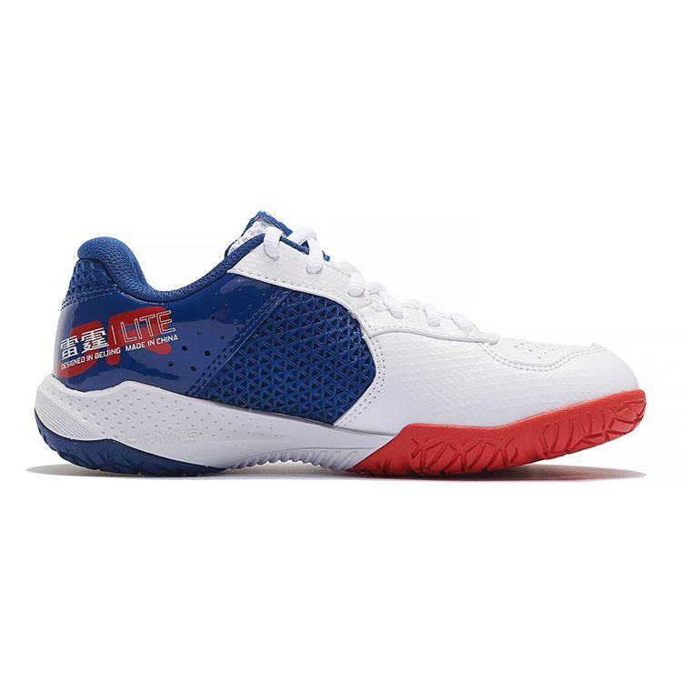 Li Ning Thunder Junior Pohodlné Odolné Badmintonové Tréningové Topánky Detské Topánky Biela Modrá AYTT014-5