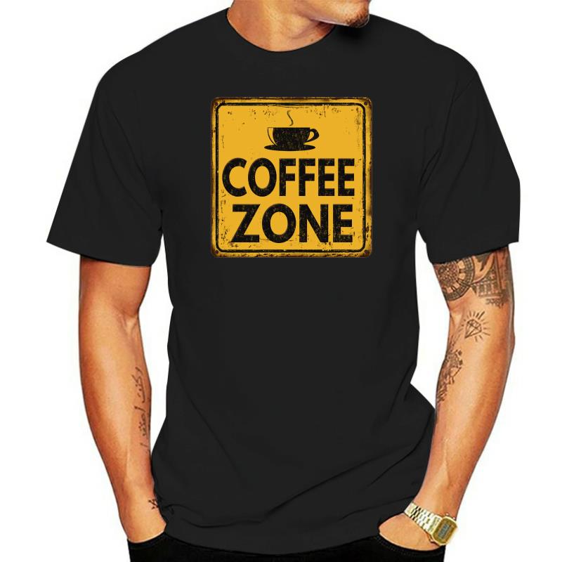 New Unisexs T Shirts Tshirt Medium Fit Coffe Zone Uomo White Unisexiche Corte Garage Tessile Print Round Neck Unisex