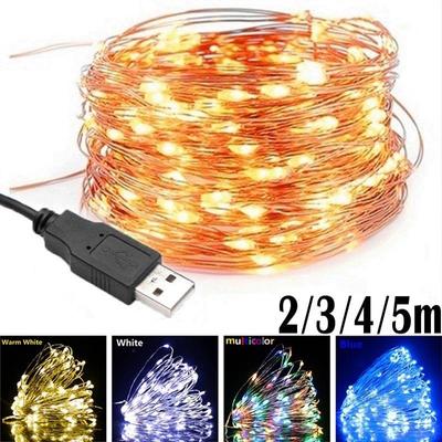 5//10//20M Christmas LED String Fairy Light Copper Wire USB In//Outdoor Party Decor