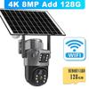 4K 8MP Dual Lens Solar Outdoor WiFi Surveillance Cameras PIR Human Detection Security Protection PTZ CCTV Camera