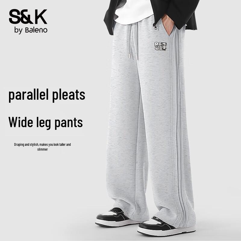 Baleno Men's S&K Series Panda Print Wide-Leg Sweatpants