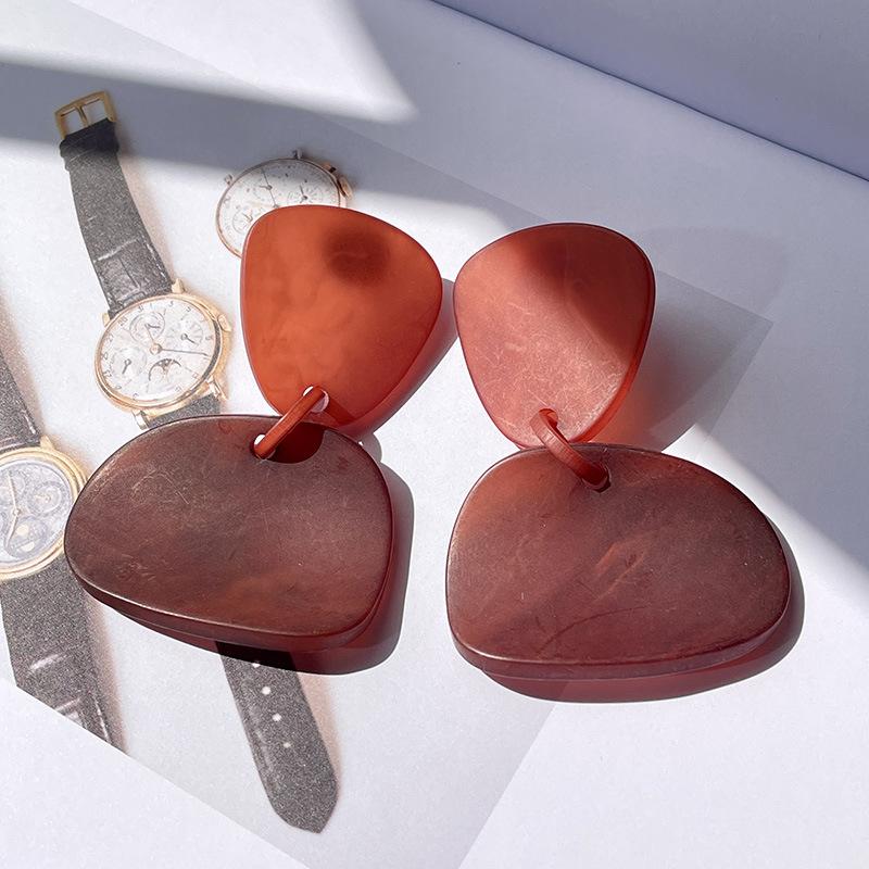 Natural tiger's eye stone series stud earrings for women Maillard exquisite retro earrings niche light luxury high-end temperament earrings