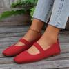 Scarpe Piatte Casual da Donna in Maglia Monocolore Slip-On Mary Jane Scarpe Comode per Camminare
