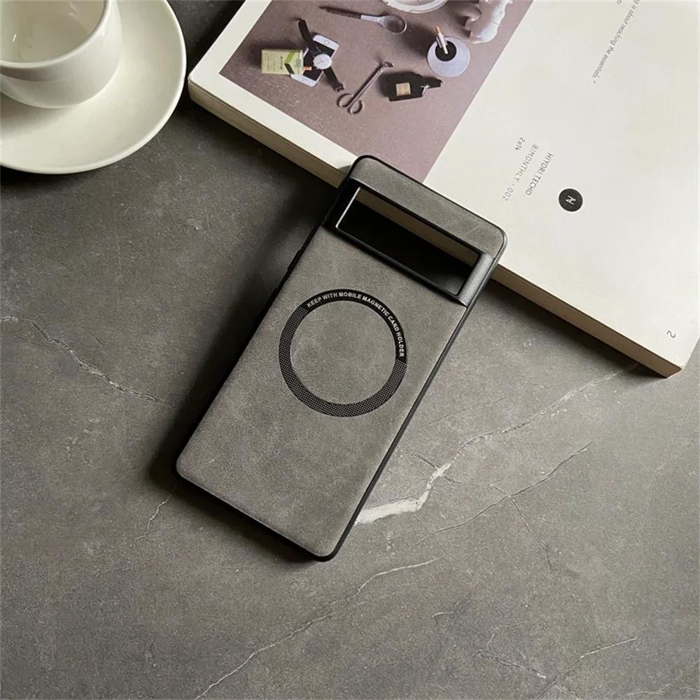 Luxury Business Magsafe Soft Leather Case for Google Pixel 9 7 8 Pro 6 XL 8A 7A 6A Magnetic Wireless Charging Skin Feel Shockproof Protect Cover