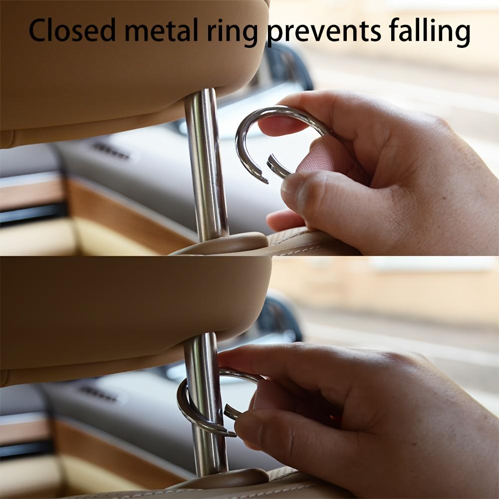 2 PU Leather Car Seat Back Hooks - Multi-functional Car Headrest Hanger, Suitable for Grocery Bags, Coats, Umbrellas, Handbags-car Seat Storage Boxes