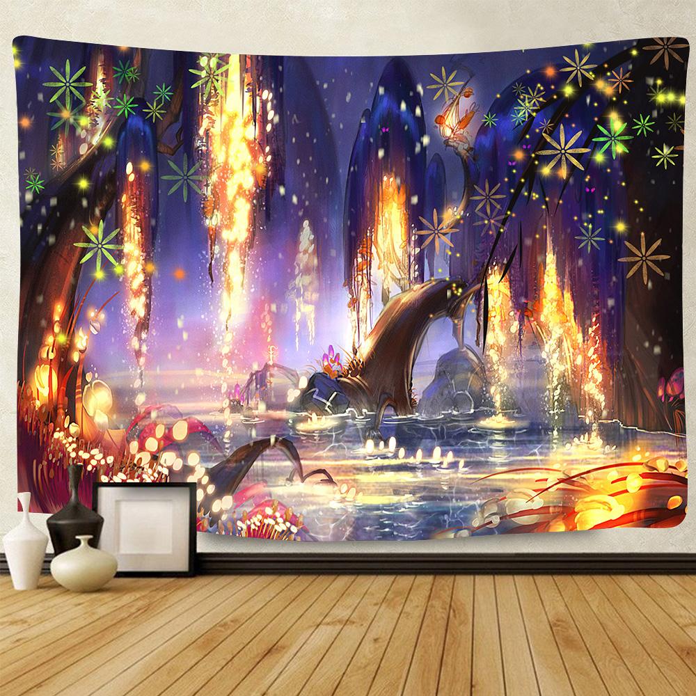 Barevné květinové rostlina tisk gobelín růže umění vzor gobelín domácí ložnice dekorativní gobelín