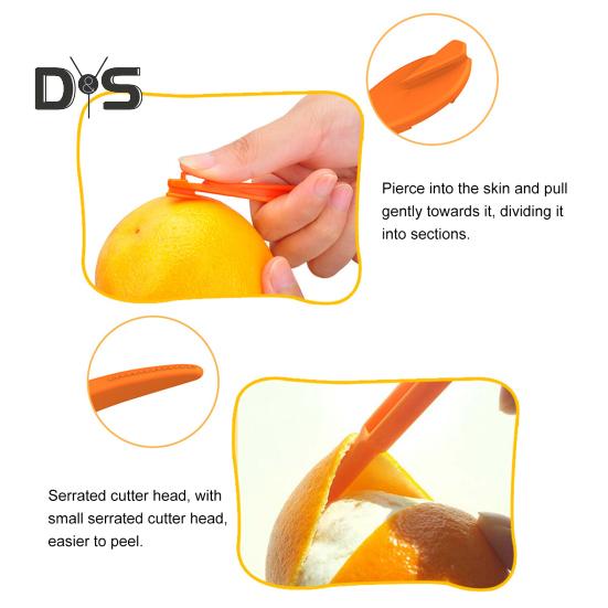 4Pcs Handheld Orange Peeler Tools Hassle-free Citrus Peel Cutter Easy Fruit Slicer Lemon Peel Remover Kitchen Gadgets