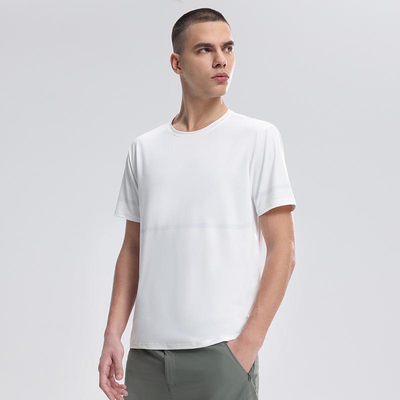 Men's 2025 Ice Silk Quick-Dry Sports T-Shirt - Breathable, Short-Sleeve, for Summer Running & Training