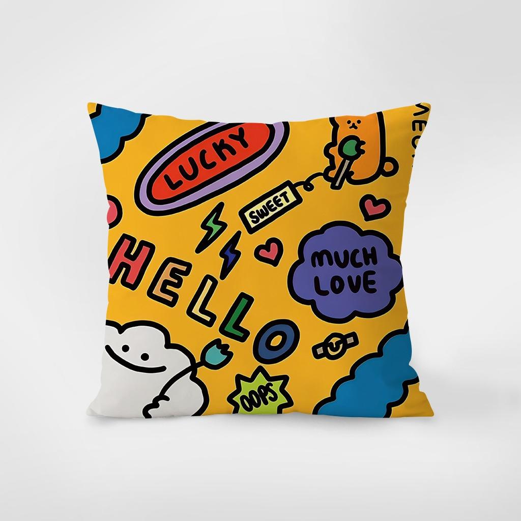 Cartoon Modern Simple Pillowcase Dormitory Decoration Office Living Room Home Pillowcase