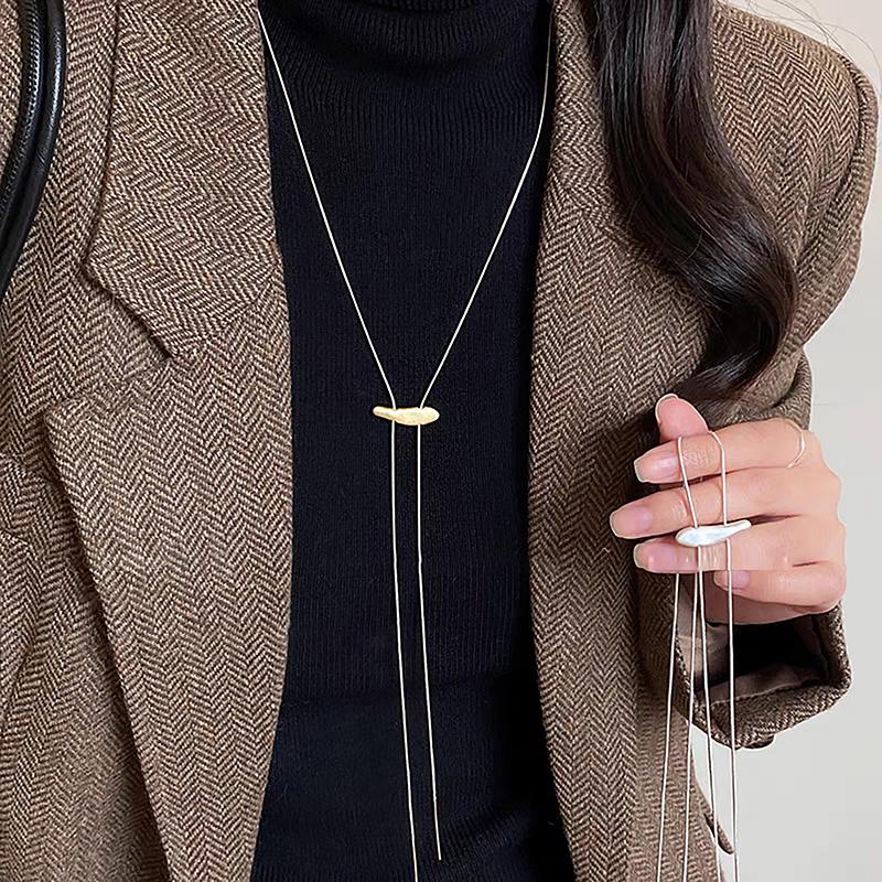 Simple Long Pull-Out Adjustable Necklaces For Women Girls Luxury Elegant Versatile Necklace Jewelry Accessories Gifts