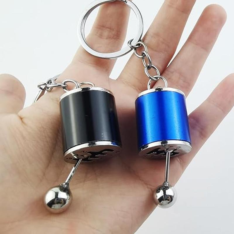 Simulation Car Manual Six-Speed Shift Gear Metal Keychain Pendant Fun Decompression Toy Auto Interior Decor Accessory