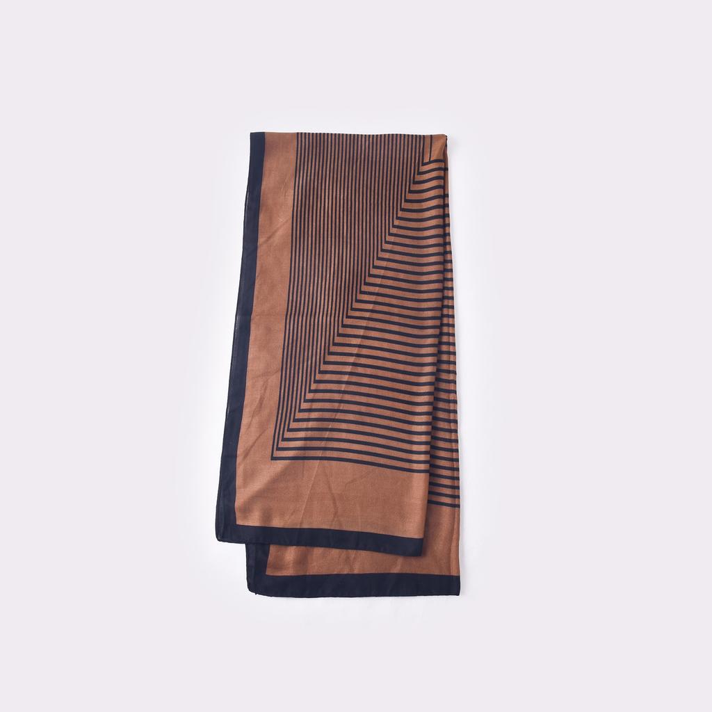 Simple Design In Spring and Summer Striped Scarf High-end Women's Imitation Cotton and Linen Travel Photo Fashionable Exterior Scarf Shawl