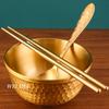 Handcrafted Vintage Brass Salad Bowl,Thickened Hammer Texture Outdoor Picnic Soup Bowl,Camping For Home Copper Tableware 12 cm