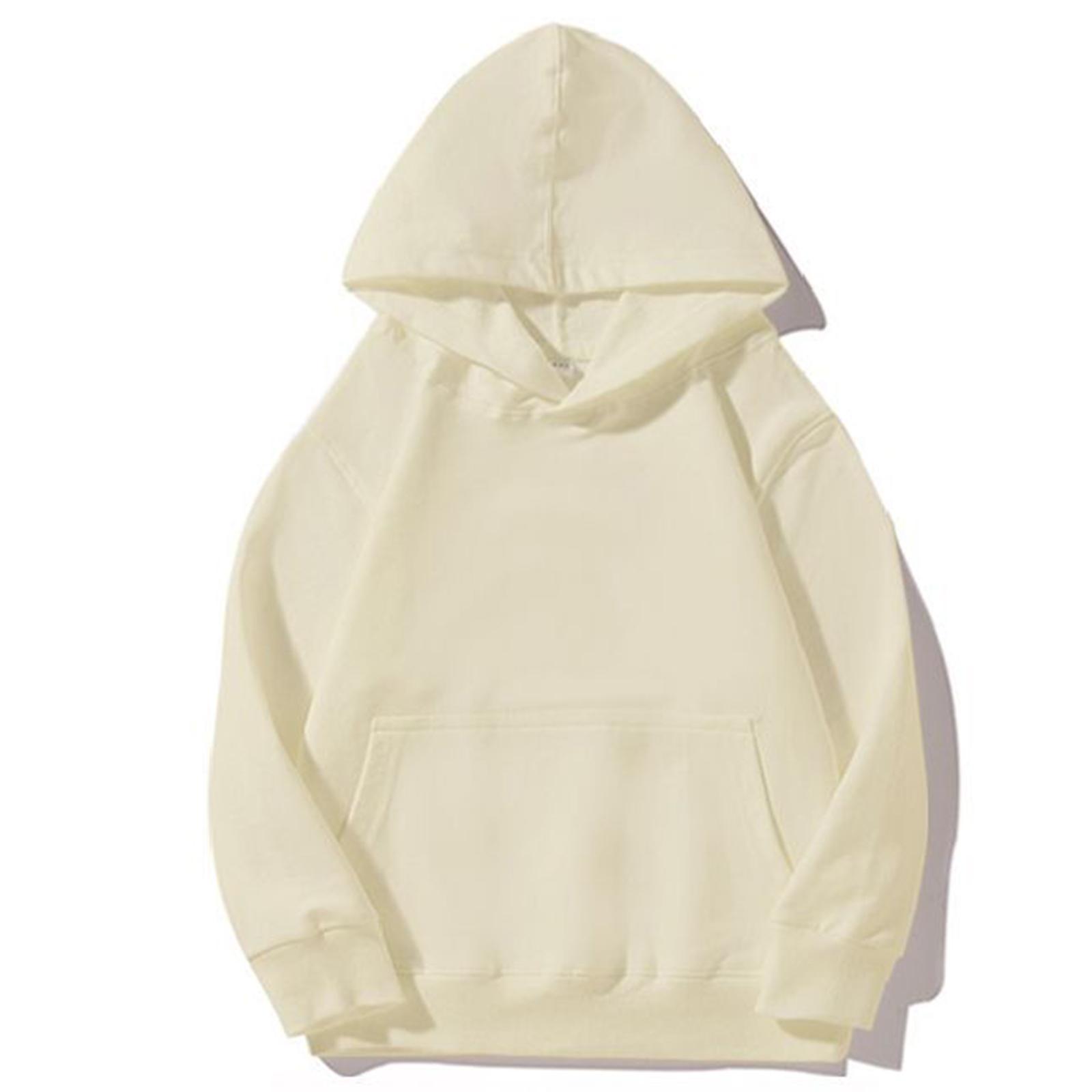 

Children s Boys Fashion Solid Color Pullover Casual Round Neck Hoodie 110 бежевий