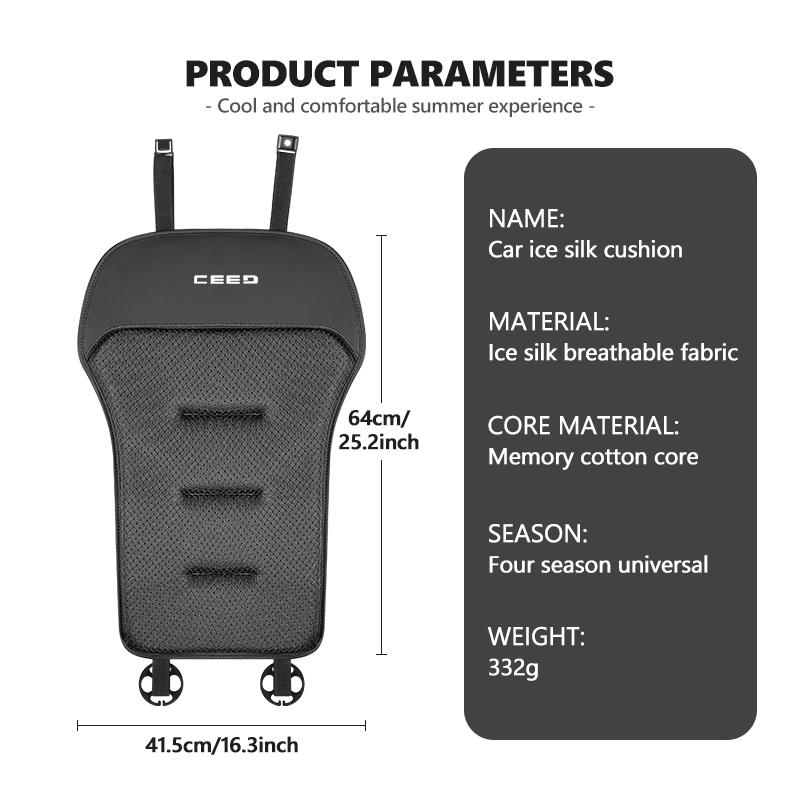 ACZ2 Car Ice Silk Front Rear Seat Cushion Backrest Protector Mat For KIA Rio K5 K2 Sportage Ceed Sorento Picanto Stinger Optima Soul