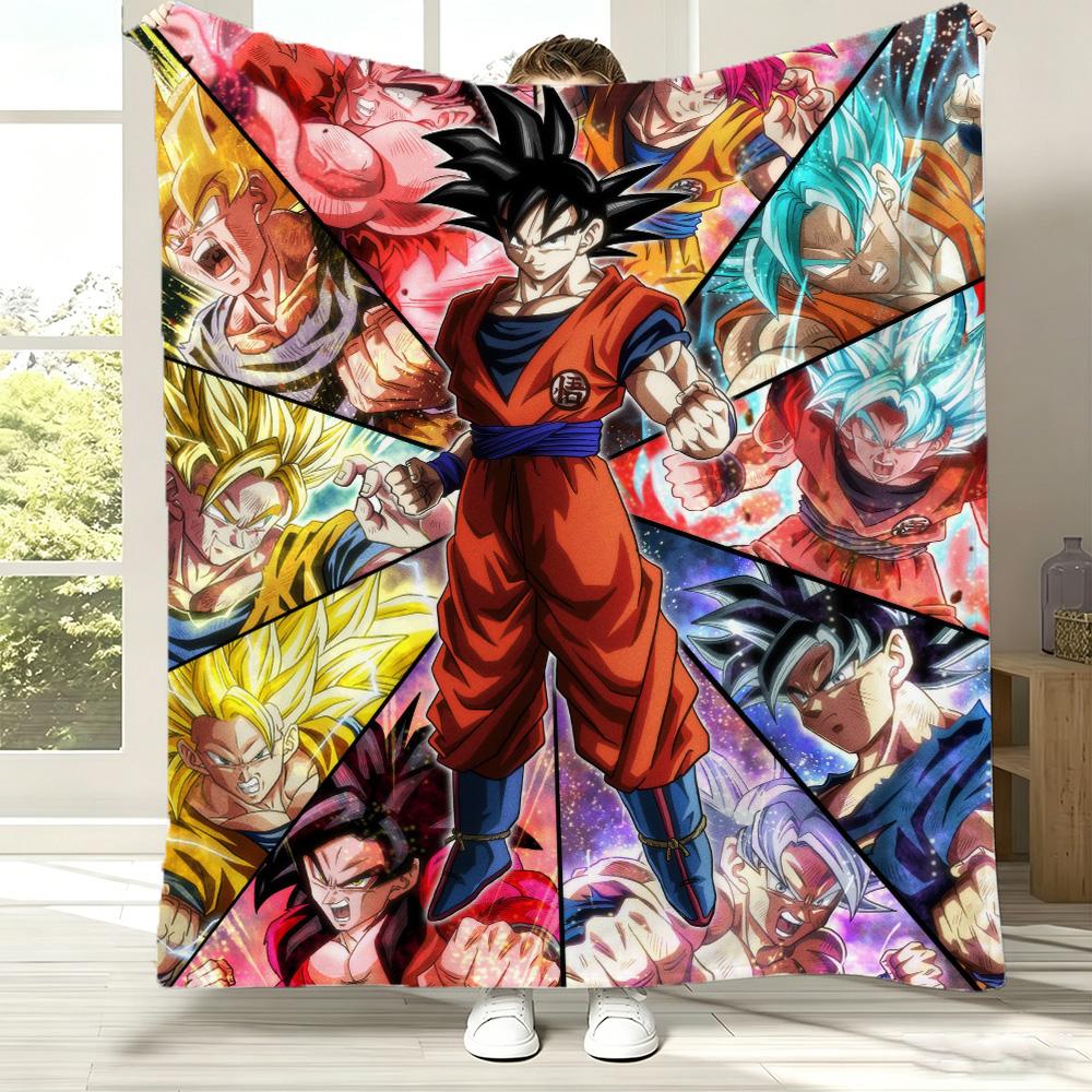 3D D-Dragon Ball Z Super Goku Vegeta Ultra Soft Warm Flannel Blanket For Wall Living Room Decor Bed Picnic Office Birthday Gift