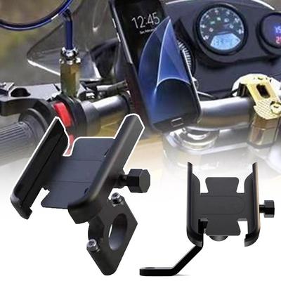 Aluminum Motorcycle Cellphone Mount Holder 360 Rotating for 4-7 Inch Smartphone GPS 20-30mm Handlebar Mount Motorbike Accessory