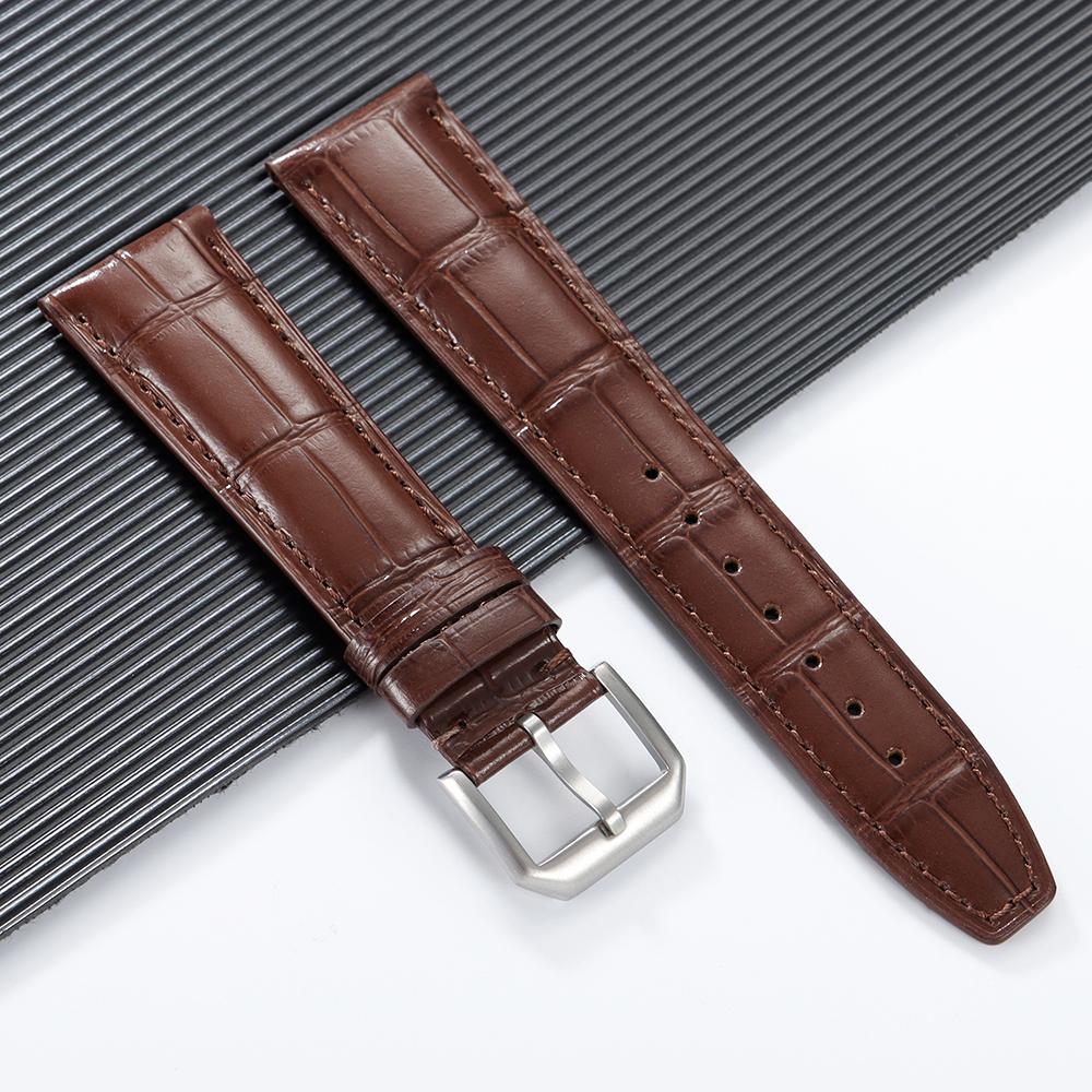 Echte Kalbsleder-Uhrenarmbänder Business Ersatz-Uhrenarmband 20mm 21mm 22mm für IWC Universal Bambusmuster Armband