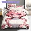 Anime Pattern Bedding Quilt Set Quilt Cover Pillowcase Home Decoration Birthday Gift (1 * Duvet Cover + 2 * Pillowcase, Without Core)