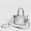 Texture Niche Handbag Ladies Fashion Fashion Silver Small Square Bag with A Single Shoulder Crossbody Bag