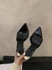 stiletto open-toed slippers women's summer wear 2025 new Korean version fashion sandals fairy style pointed high heels