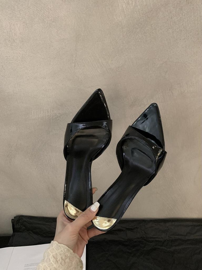 stiletto open-toed slippers women's summer wear 2025 new Korean version fashion sandals fairy style pointed high heels